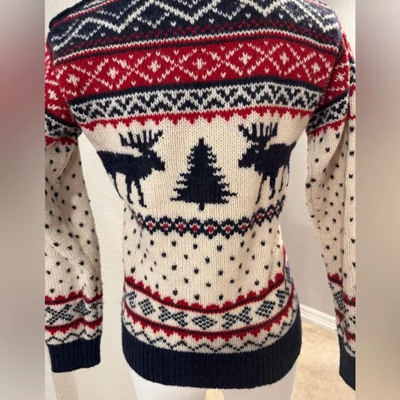 Vintage Ralph Lauren Holiday Christmas Fair Isle Red & Navy Olympics Sweater - Picture 12 of 16